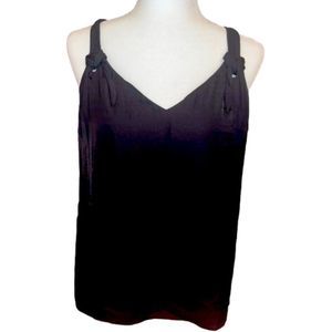 Black Knotted Detail Women’s Tank Top